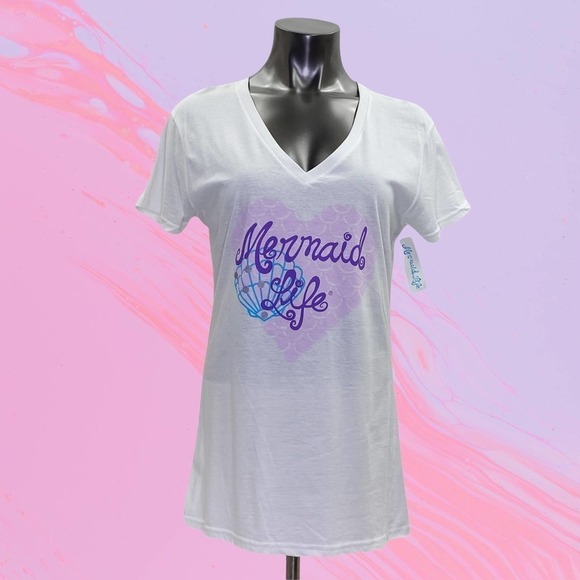 Nwt Mermaid Life White S/S Graphic T-Shirt XL - Picture 8 of 10